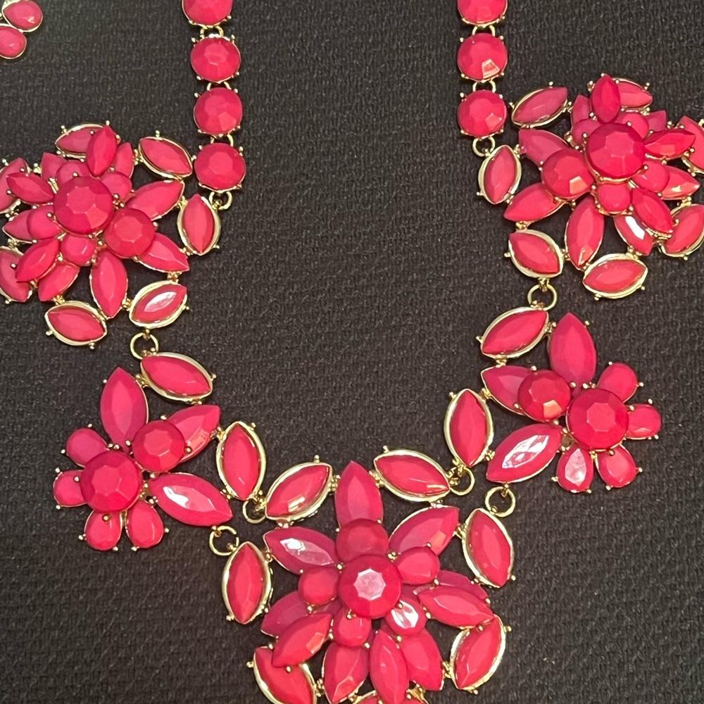Natasha Couture Vibrant Pink Floral Necklace